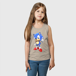 Майка детская хлопок Classic Sonic, цвет: миндальный — фото 2