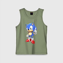 Майка детская хлопок Classic Sonic, цвет: авокадо