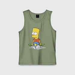 Детская майка Барт на скейте