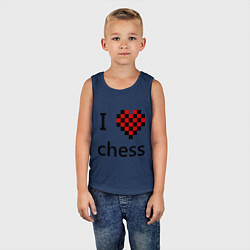 Майка детская хлопок I love chess, цвет: тёмно-синий — фото 2