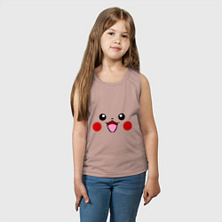 Майка детская хлопок Happy Pikachu, цвет: пыльно-розовый — фото 2