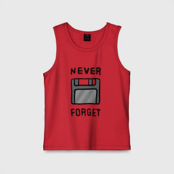 Майка детская хлопок Never Forget, цвет: красный