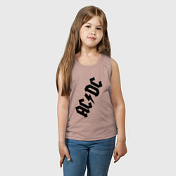 Майка детская хлопок AC/DC, цвет: пыльно-розовый — фото 2