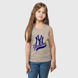 Майка детская хлопок NY - Yankees, цвет: миндальный — фото 2