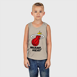 Майка детская хлопок Miami Heat-logo, цвет: миндальный — фото 2
