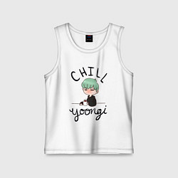 Майка детская хлопок Chill Yoongi, цвет: белый