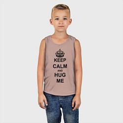 Майка детская хлопок Keep Calm & Hug Mе, цвет: пыльно-розовый — фото 2