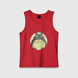 Майка детская хлопок Тоторо удивленный, цвет: красный