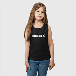 Майка детская хлопок Roblox Logo, цвет: черный — фото 2