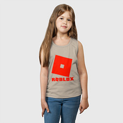 Майка детская хлопок Roblox Logo, цвет: миндальный — фото 2