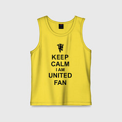 Майка детская хлопок Keep Calm & United fan, цвет: желтый