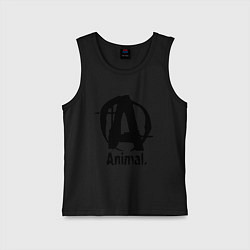 Майка детская хлопок Animal Logo, цвет: черный