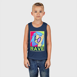 Майка детская хлопок DJ Pon-3 RAVE, цвет: тёмно-синий — фото 2