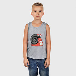 Майка детская хлопок Боевая улитка, цвет: меланж — фото 2