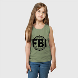 Майка детская хлопок FBI Agency, цвет: авокадо — фото 2
