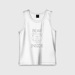 Майка детская хлопок Bear Inside, цвет: белый