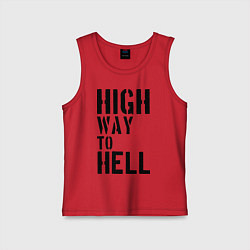 Майка детская хлопок High way to hell, цвет: красный