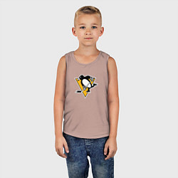 Майка детская хлопок Pittsburgh Penguins: Evgeni Malkin, цвет: пыльно-розовый — фото 2