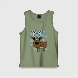 Детская майка Олень и снежинки