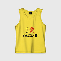 Детская майка I love anime