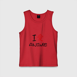 Детская майка I love anime