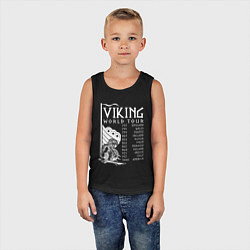 Майка детская хлопок Viking world tour, цвет: черный — фото 2