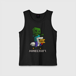 Майка детская хлопок MINECRAFT, цвет: черный