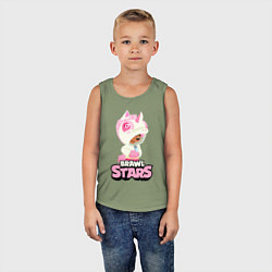 Майка детская хлопок Leon Unicorn Brawl Stars, цвет: авокадо — фото 2