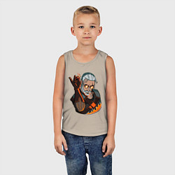 Майка детская хлопок Ведьмак, цвет: миндальный — фото 2