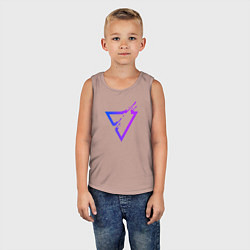 Майка детская хлопок Liquid Triangle, цвет: пыльно-розовый — фото 2