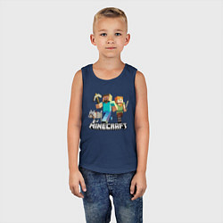 Майка детская хлопок MINECRAFT, цвет: тёмно-синий — фото 2