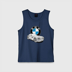 Майка детская хлопок BMW, цвет: тёмно-синий