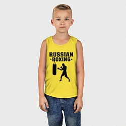 Майка детская хлопок Russian Boxing, цвет: желтый — фото 2