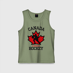 Майка детская хлопок Canada Hockey, цвет: авокадо