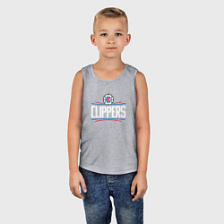 Майка детская хлопок Los Angeles Clippers, цвет: меланж — фото 2
