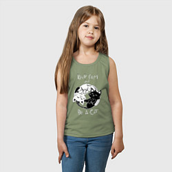 Майка детская хлопок Просто будь Котом, цвет: авокадо — фото 2