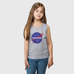 Майка детская хлопок IMPOSTOR NASA, цвет: меланж — фото 2
