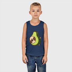 Майка детская хлопок Мопс-авокадо, цвет: тёмно-синий — фото 2