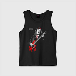 Майка детская хлопок ACDC Angus Young, цвет: черный