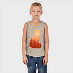 Майка детская хлопок Лиса, цвет: миндальный — фото 2