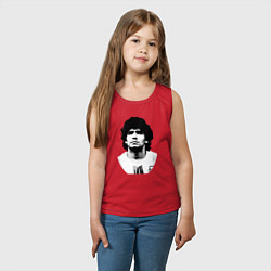 Майка детская хлопок Диего Марадона, цвет: красный — фото 2