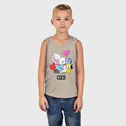 Майка детская хлопок BT21, цвет: миндальный — фото 2