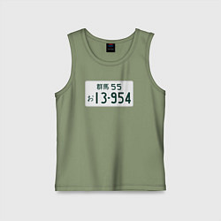 Майка детская хлопок Initial D Номер, цвет: авокадо