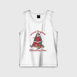 Майка детская хлопок Rockin Santa, цвет: белый