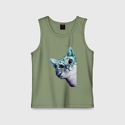 Детская майка Любопытный кот