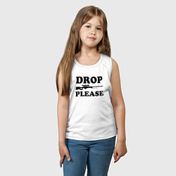 Майка детская хлопок Drop Please, цвет: белый — фото 2