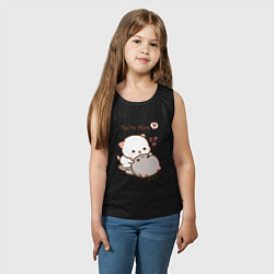 Майка детская хлопок Влюблённые котята, цвет: черный — фото 2