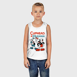 Майка детская хлопок Cuphead & Mugman, цвет: белый — фото 2