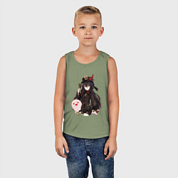 Майка детская хлопок Ху Тао, цвет: авокадо — фото 2