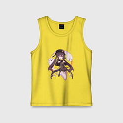 Майка детская хлопок Весёлая Ху Тао, цвет: желтый